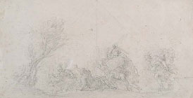 ANTONIO DOMENICO GABBIANI, A Fight of Ancient Soldiers, black chalk